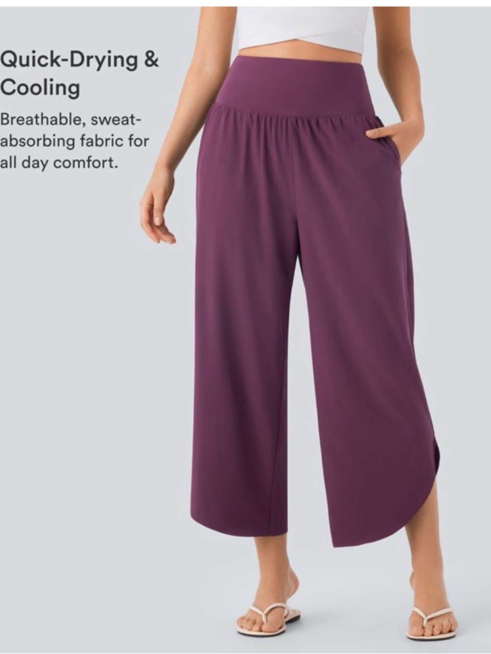 NWT Halara Breezeful High waisted Tummy Control Split Hem Quick Dry Resort. - Picture 4 of 5